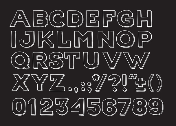 Tirage à la main alphabet vintage fait à la main
 - Vecteur, image
