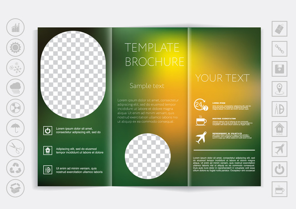 Tri-Fold Brochure mock up design - ベクター画像
