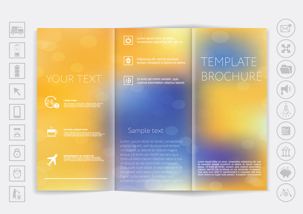 Dreifach-Broschüre mock up design - Vektor, Bild