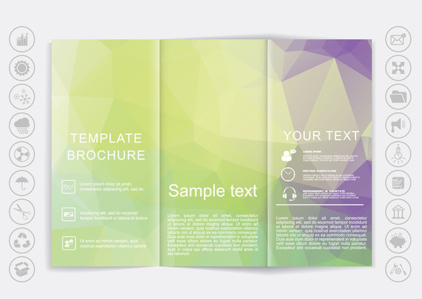 Tri-Fold Brochure mock up design - Vector, imagen