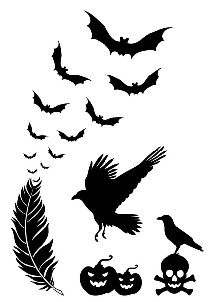 Elementos de design de Halloween, conjunto vetorial
 - Vetor, Imagem