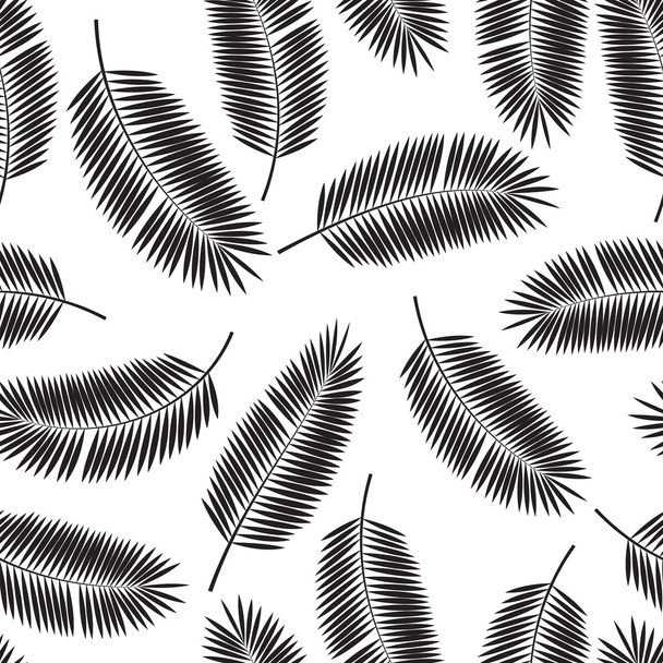 Palm Leaf Vector Seamless Pattern Background Illustration - Vector, Image