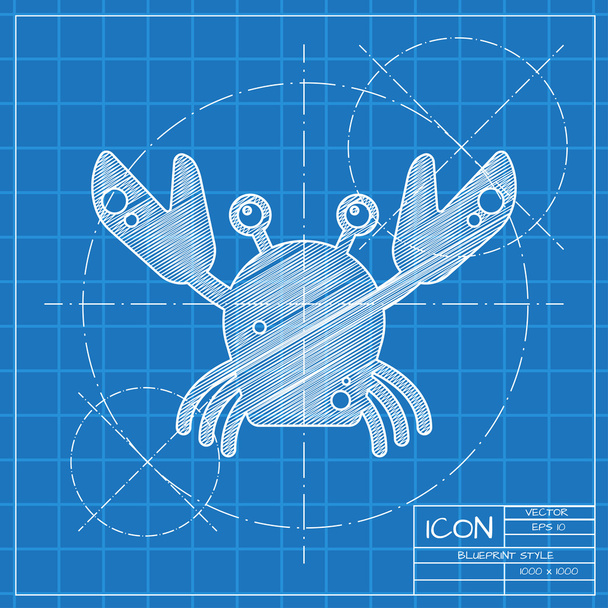 flat  crab icon - Wektor, obraz