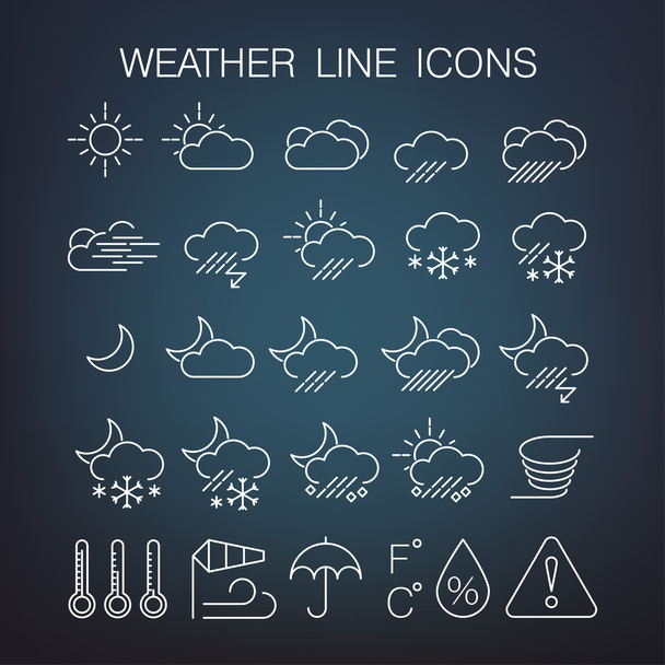 気象アイコンのセット - ベクター画像