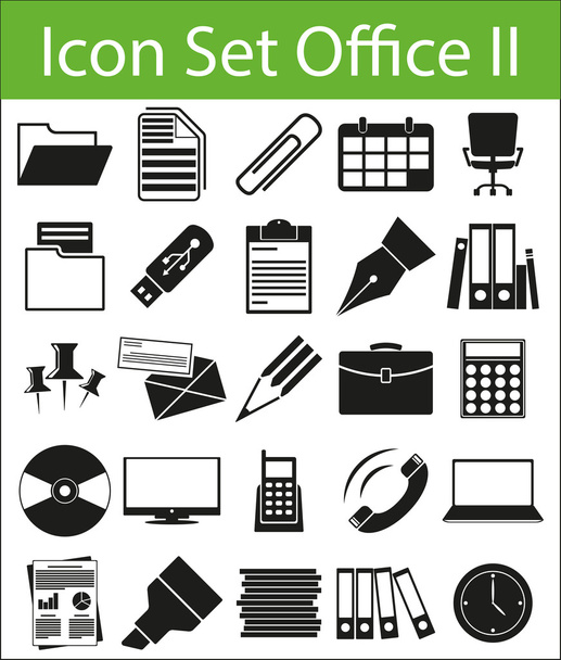 Conjunto de iconos Oficina II
 - Vector, Imagen