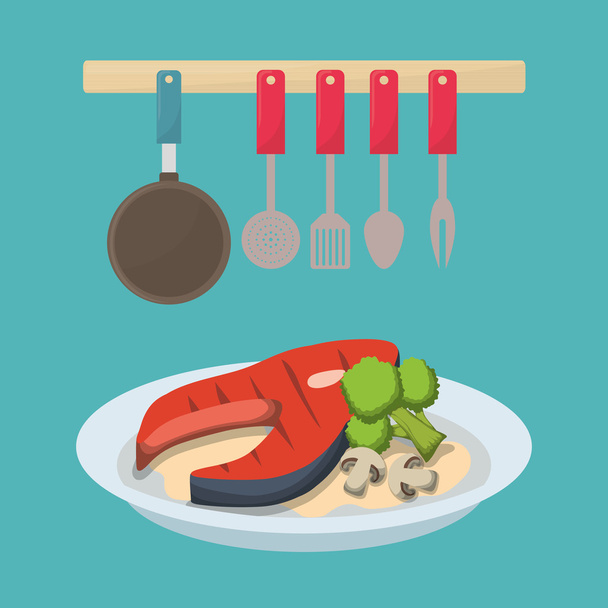 Home Kitchen icons design - Vector, Image