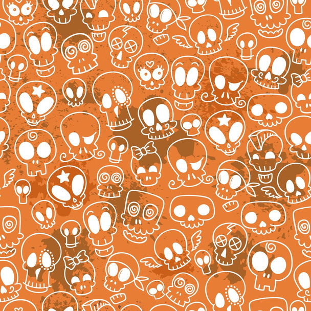 cute skulls pattern - Wektor, obraz