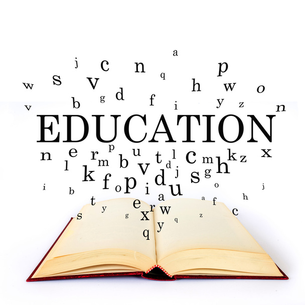 Освіта, слово на книзі з буквами, що літають
 - Фото, зображення