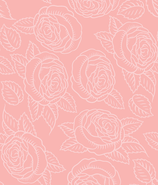 Seamless retro pattern with roses - Vektor, kép