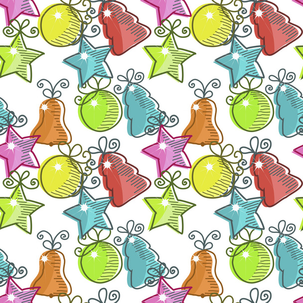 Christmas seamless pattern with Christmas decorations - Vector, Image