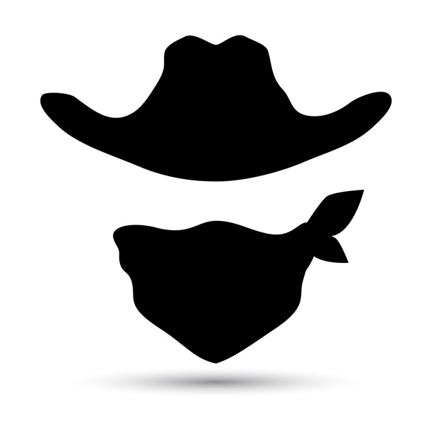 Cowboy vector icon isolated on white. - Vector, Image