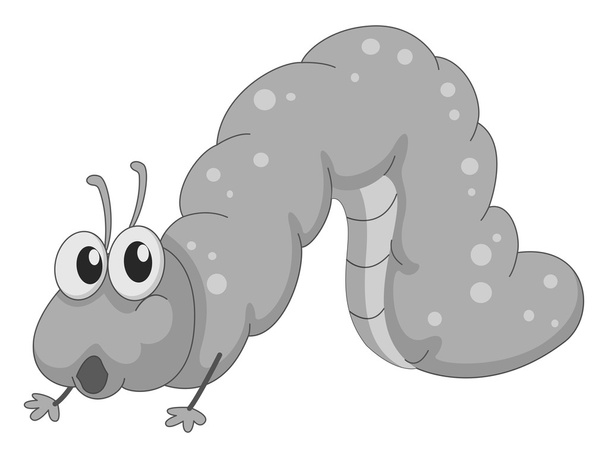 Little catepillar stretching up - Vector, Image