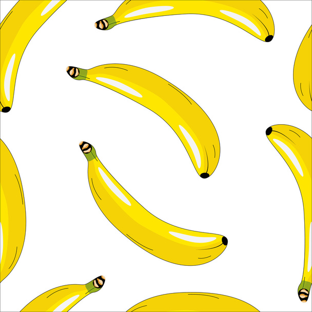 pattern with bananas on a white background - Vector, Image