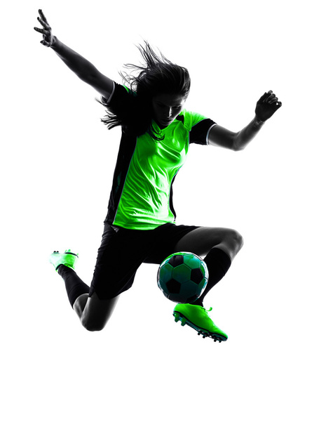 woman soccer player isolated silhouette - Fotografie, Obrázek