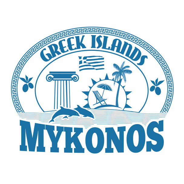 Mykonos stamp - Vector, Image