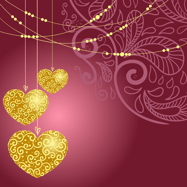 Greeting card with heart - Vector, Imagen