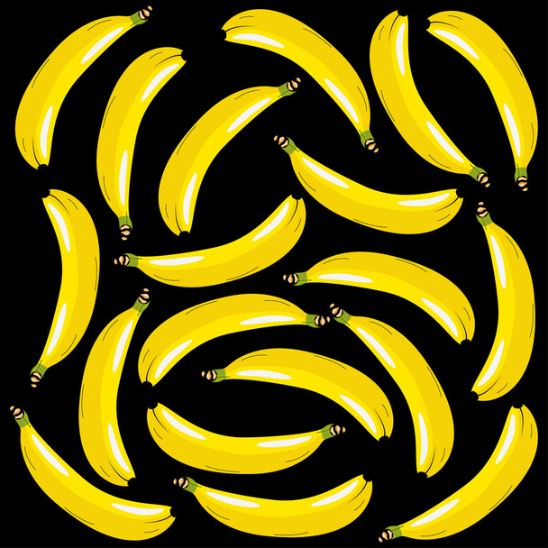 banaanit mustalla pohjalla - Vektori, kuva