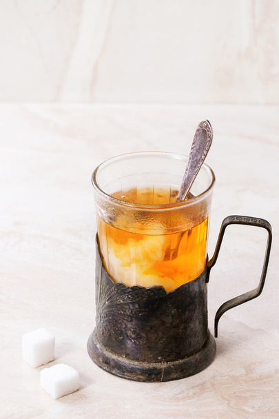 Cup of hot tea with milk - Valokuva, kuva