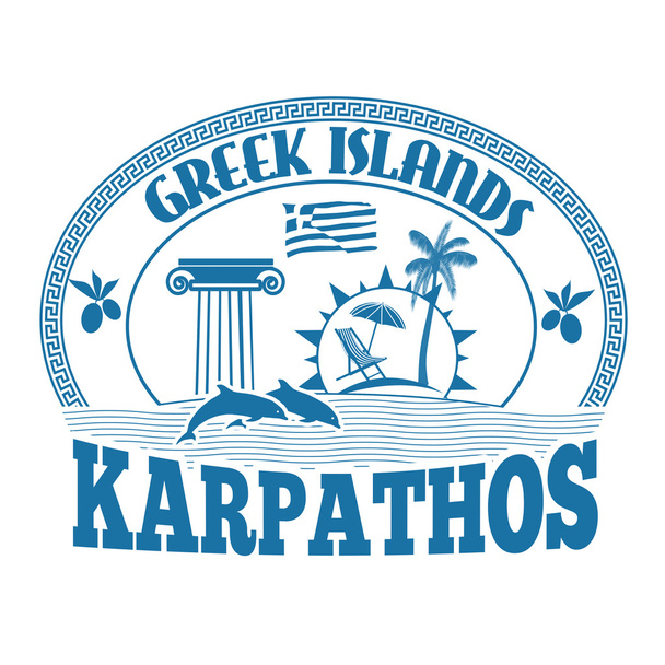 Karpathos stamp - Vektör, Görsel