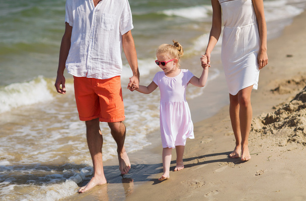 happy family in sunglasses on summer beach - Photo, Image