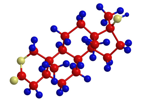 Molekularna struktura hormonów oxandrolone (oxandrin, anavar) - Zdjęcie, obraz