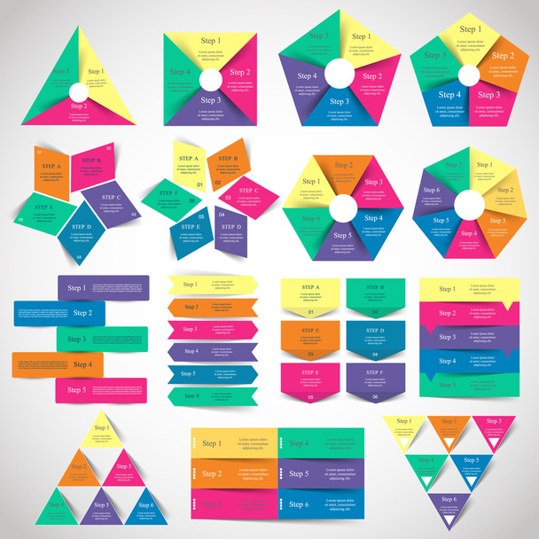 Collection of infographic templates for business - Vector, Image
