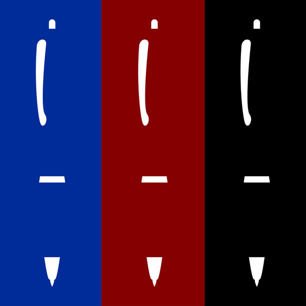3 つのペンのシルエット - ベクター画像