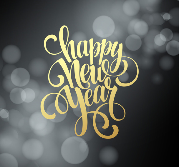 Happy New Year background with a gold lettering design. Vector illustration - Vector, Image