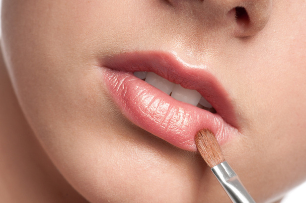 Close-up lips of beauty young woman - Φωτογραφία, εικόνα