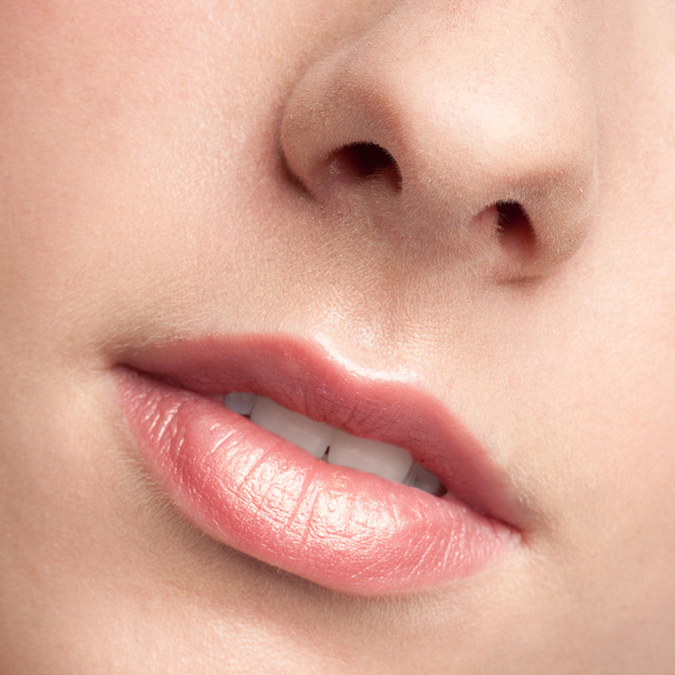 Close-up lips of beauty young woman - 写真・画像