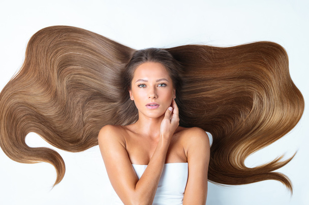 Woman with  long brown hair - Photo, Image