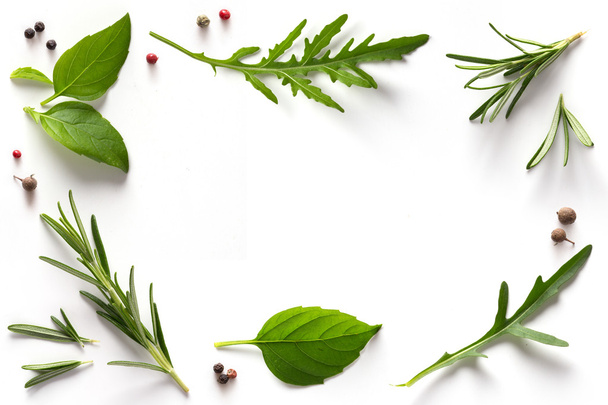 Art fűszerek és gyógynövények. Számos mediterrán gyógynövények és fűszerek. - Fotó, kép