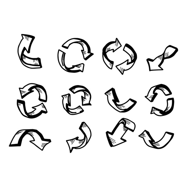 illustration vectorielle gribouillis flèche dessinée à la main sur fond blanc
 - Vecteur, image