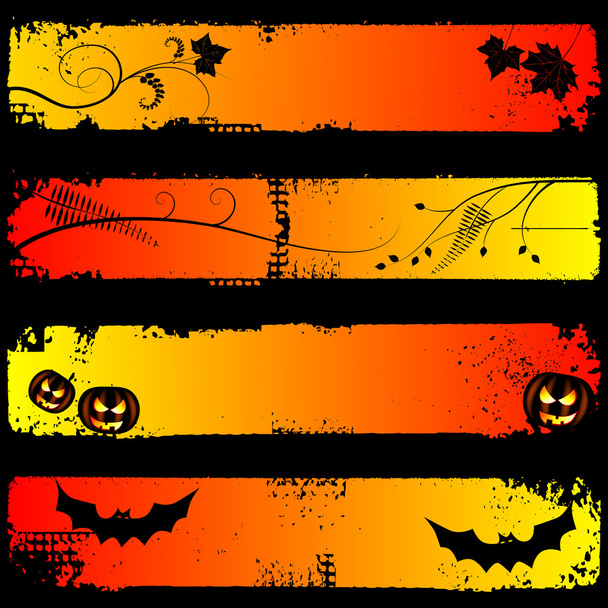 Halloween horizontale Banner, gesetzt - Vektor, Bild