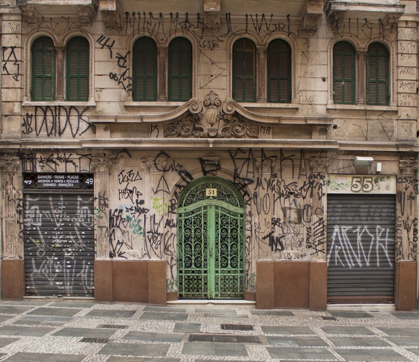building facade damaged with graffiti - Photo, Image