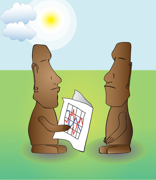 Stok komisyoncu moai - Vektör, Görsel
