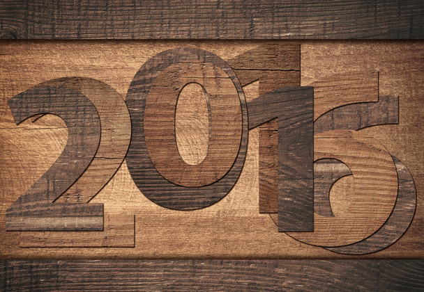 Nový rok 2016 číslo napsané na dřevěné pozadí - Fotografie, Obrázek