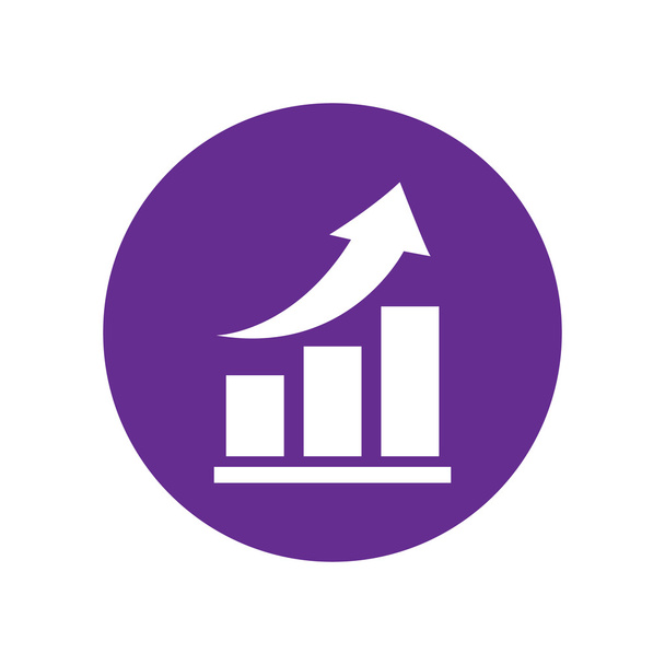 Vector growing graph icon. Infographic chart vector.  violet icon - Vector, Image