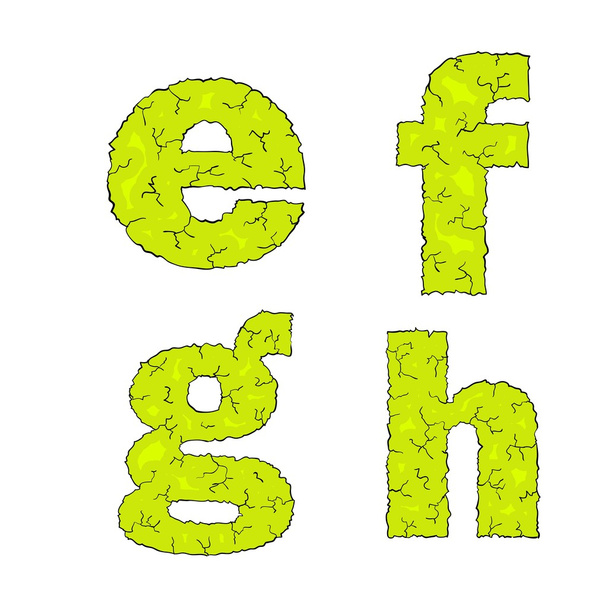 halloween grimy letters small letters efgh - Vector, afbeelding