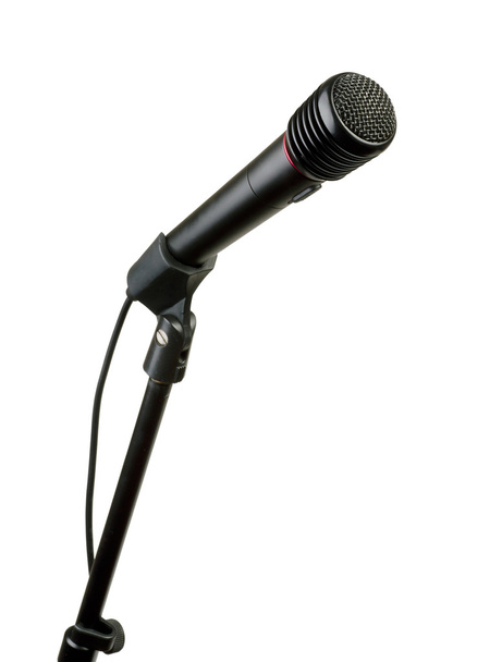 Мікрофон на підставці на білому тлі
. - Фото, зображення