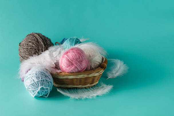 balls of yarn for knitting - Foto, afbeelding