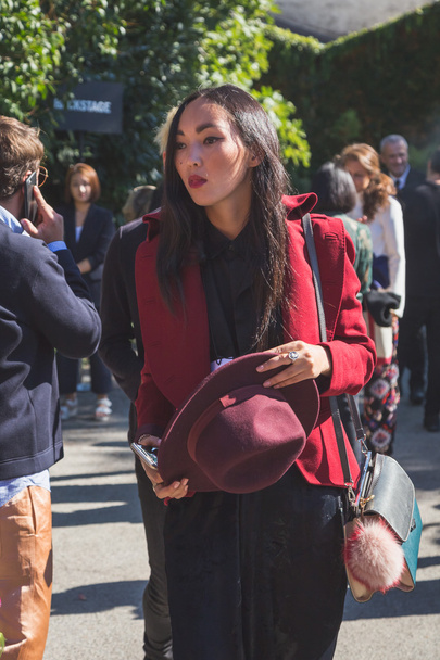 People outside Pucci fashion show building in Milan, Italy - 写真・画像