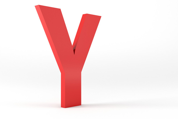 Isolated Red Letter Y - Foto, Bild