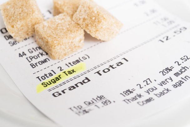 Sugar tax shown on receipt - Photo, Image