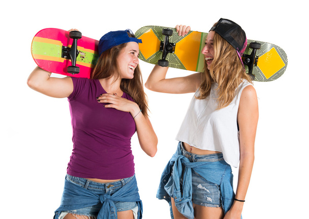 Due amici con i loro skateboard
 - Foto, immagini