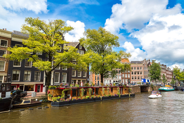 Amsterdam canals and  boats, Holland, Netherlands. - Photo, Image