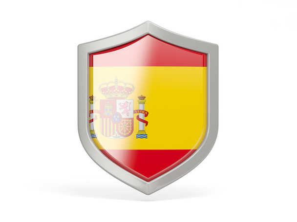 Shield icon with flag of spain - Foto, afbeelding