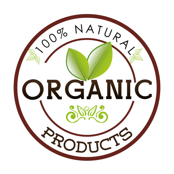 Organic natural food label - Wektor, obraz