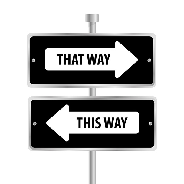 One way road sign advertising design, - Vector, Image