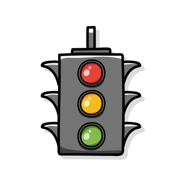 Traffic lights doodle - Vektor, Bild